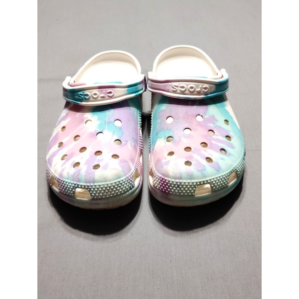 Crocs Tie Dye‎ Clogs Unisex M9/W 11 Classic Psychedelic Rainbow Pride Preppy Art